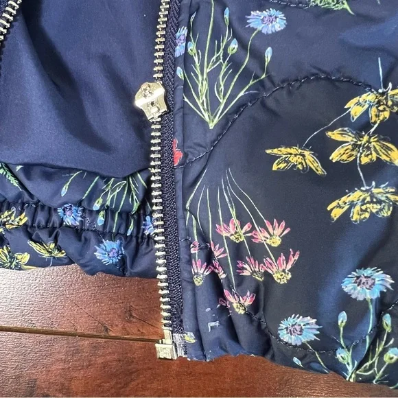 ELOQUII Elements Floral Quilted Puffer Bomber Jacket Ruffle Sleeve Size 26 / 28 - Picture 11 of 15